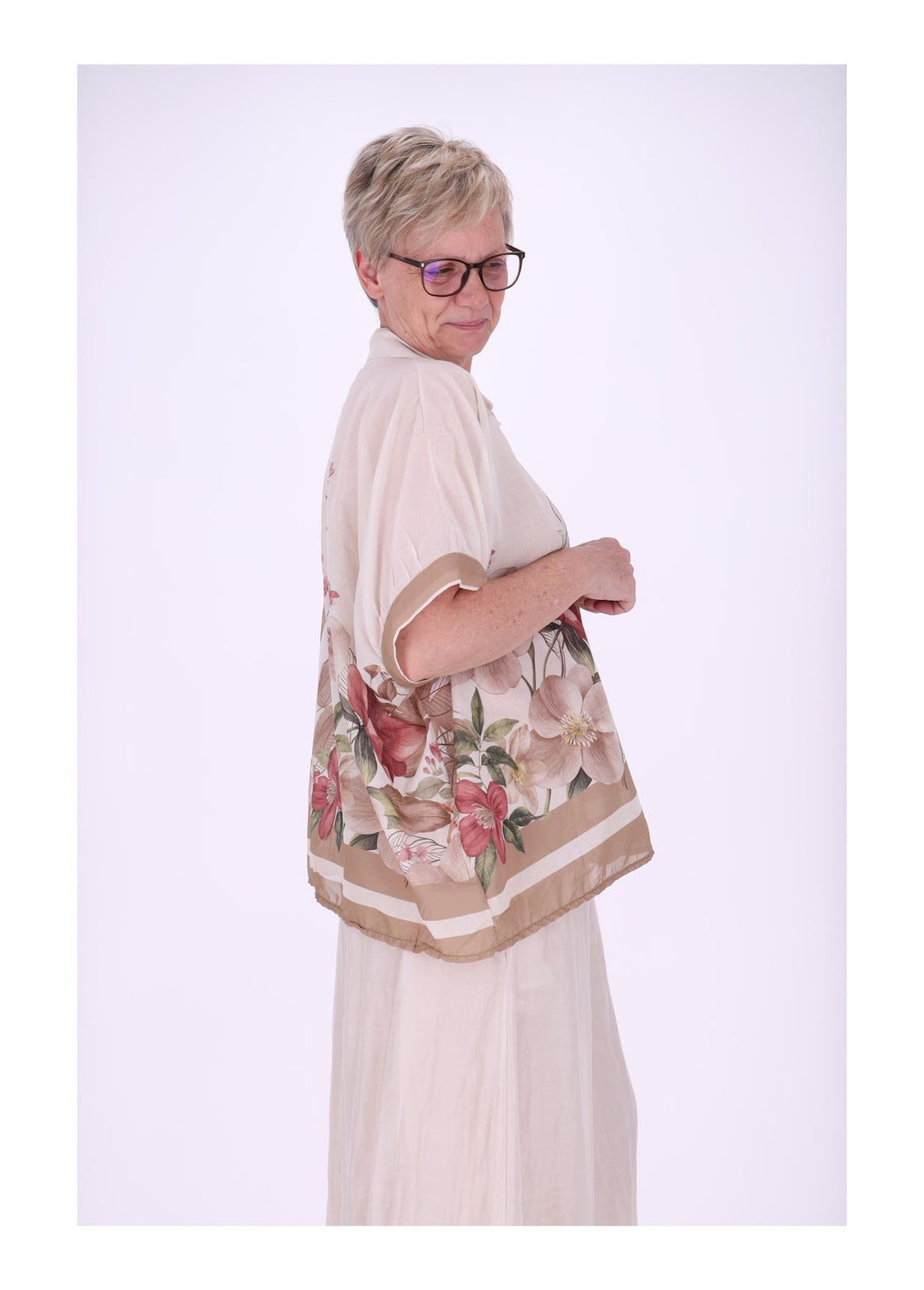 Bluse Damen Baumwolle AOP