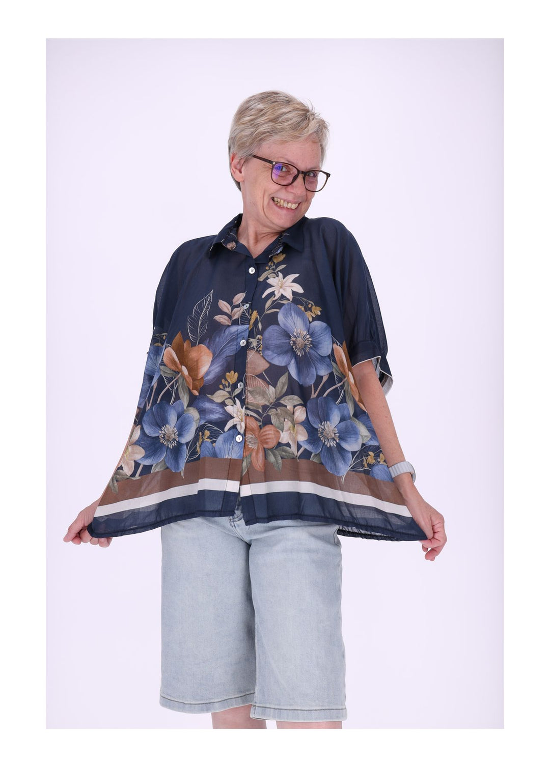 Bluse Damen Baumwolle AOP