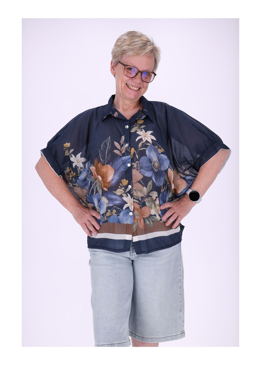 Bluse Damen Baumwolle AOP