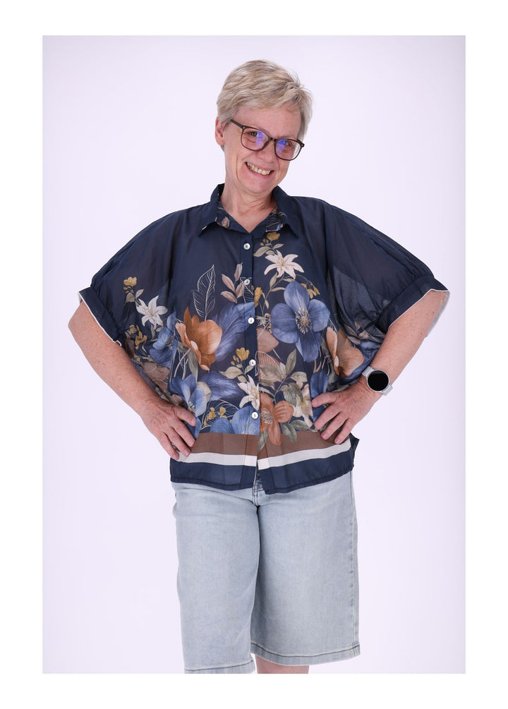 Bluse Damen Baumwolle AOP