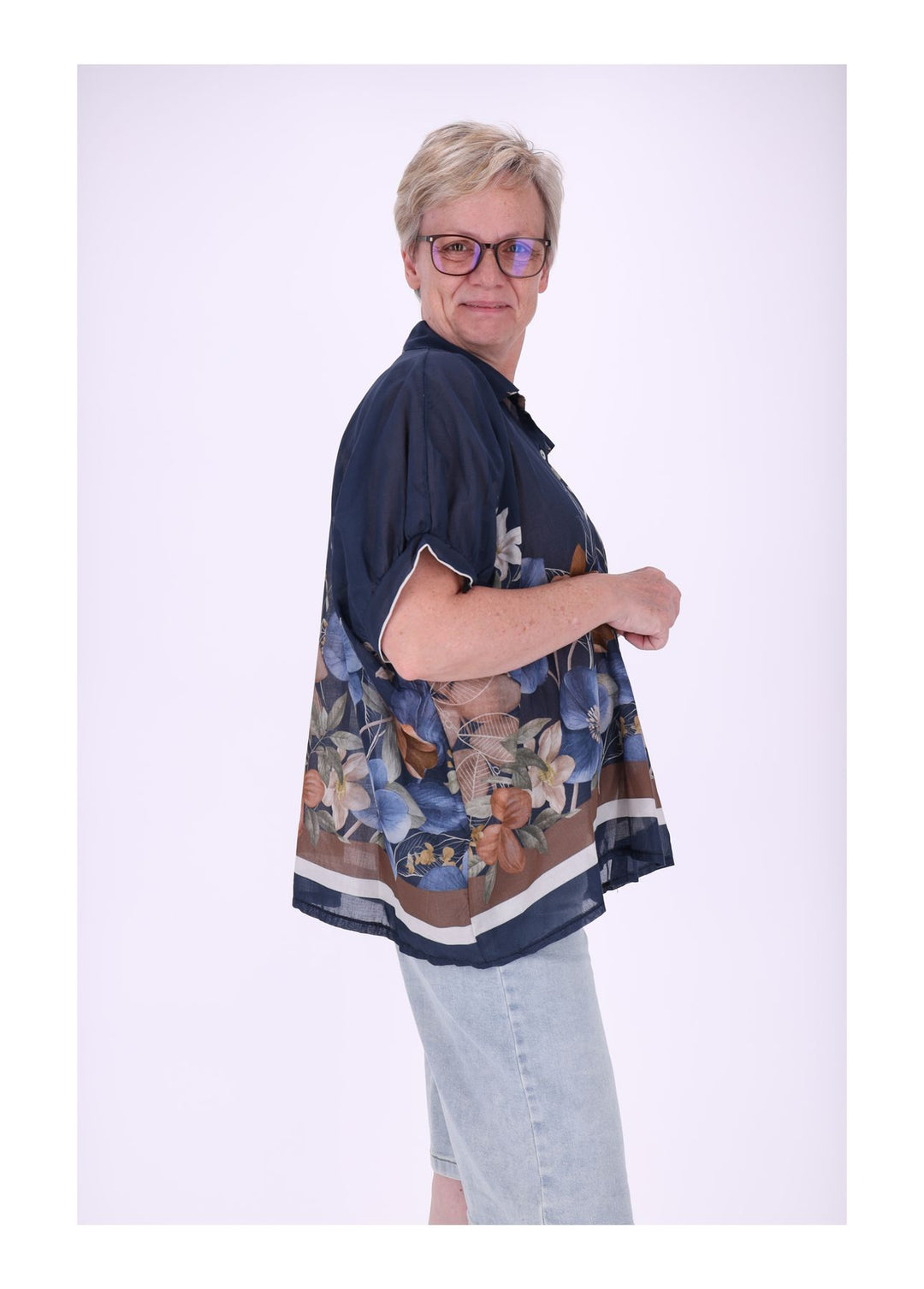 Bluse Damen Baumwolle AOP