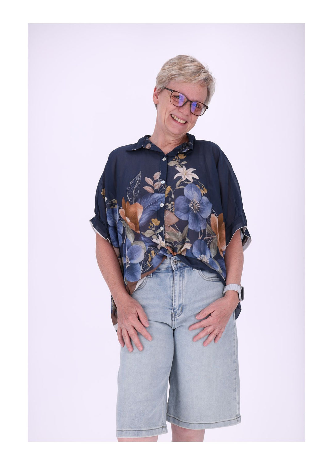 Bluse Damen Baumwolle AOP