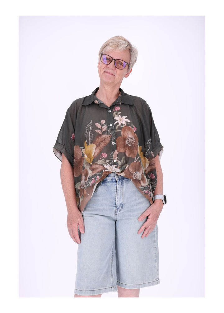Bluse Damen Baumwolle AOP
