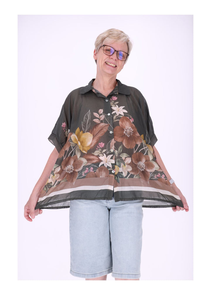 Bluse Damen Baumwolle AOP