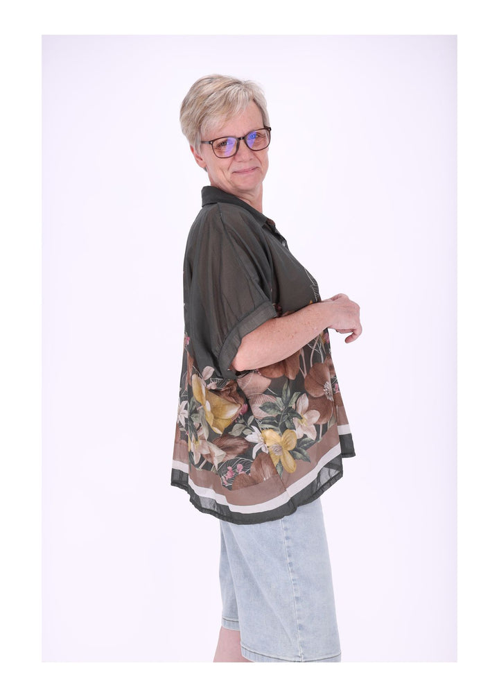 Bluse Damen Baumwolle AOP