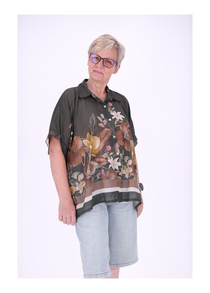 Bluse Damen Baumwolle AOP