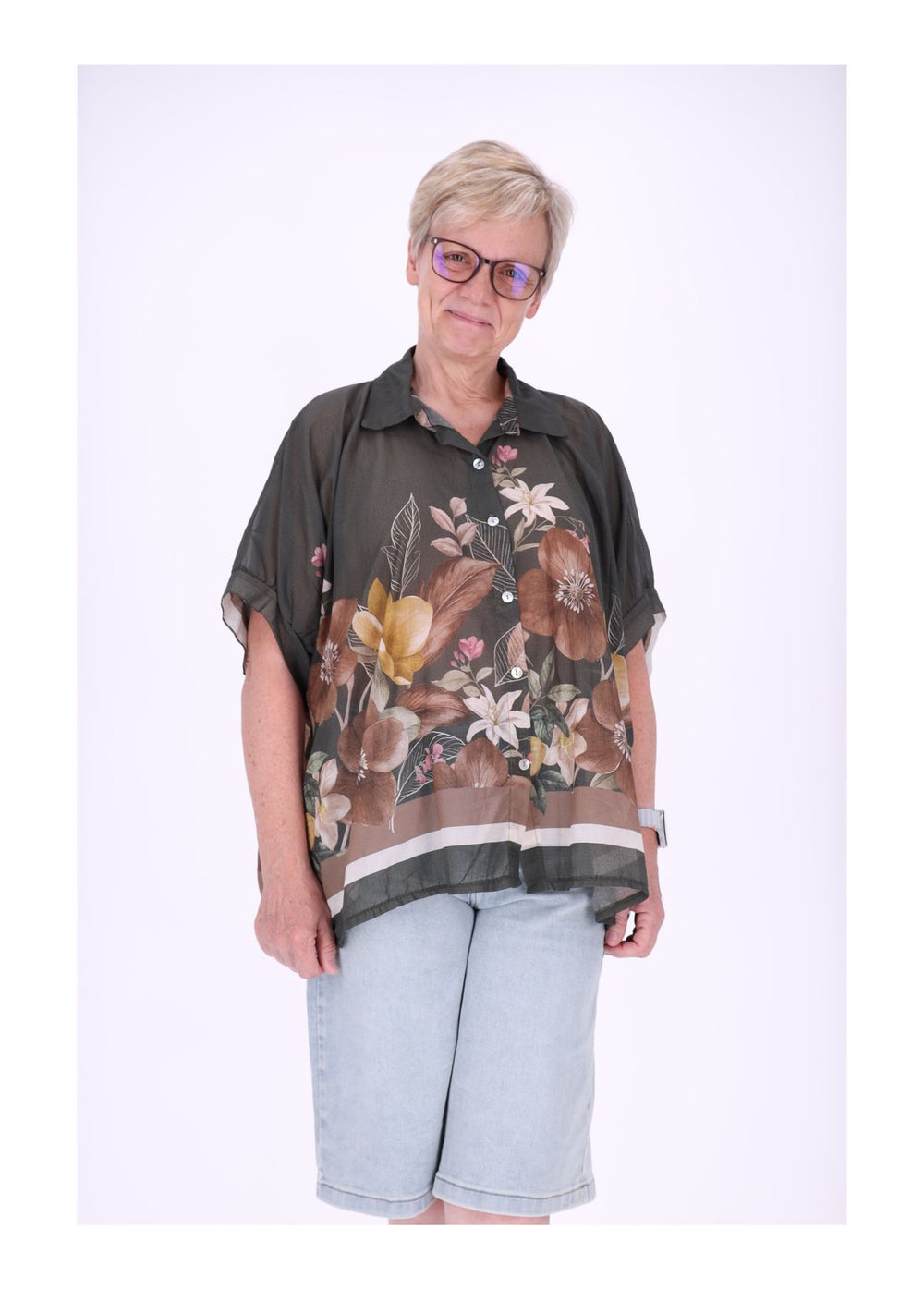 Bluse Damen Baumwolle AOP
