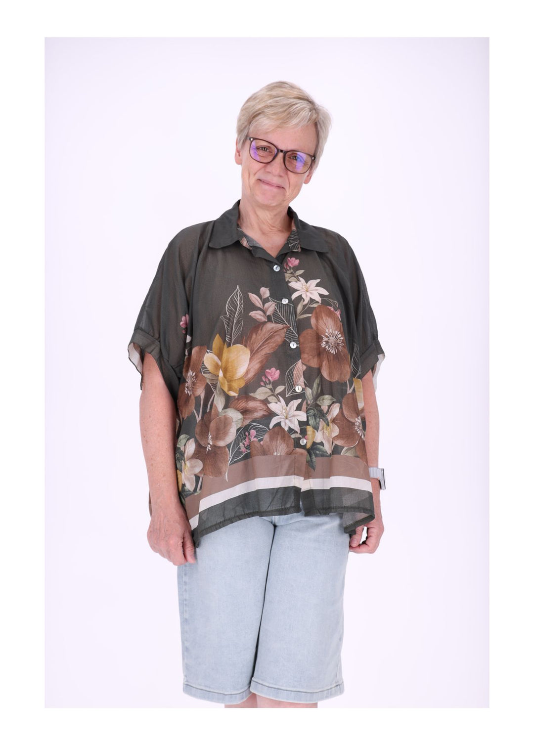Bluse Damen Baumwolle AOP