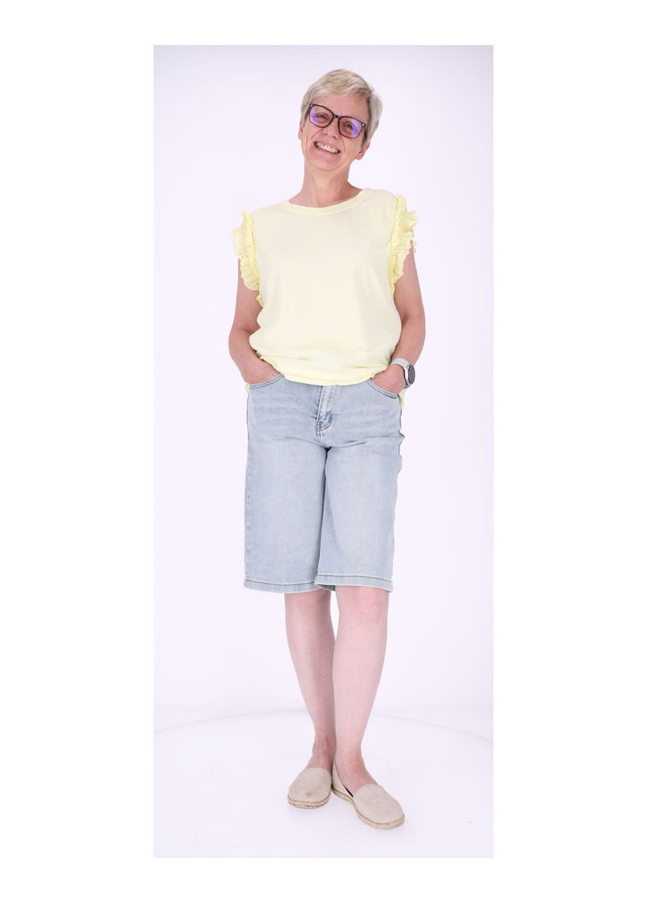 Short Jeans weites bein Capri Länge