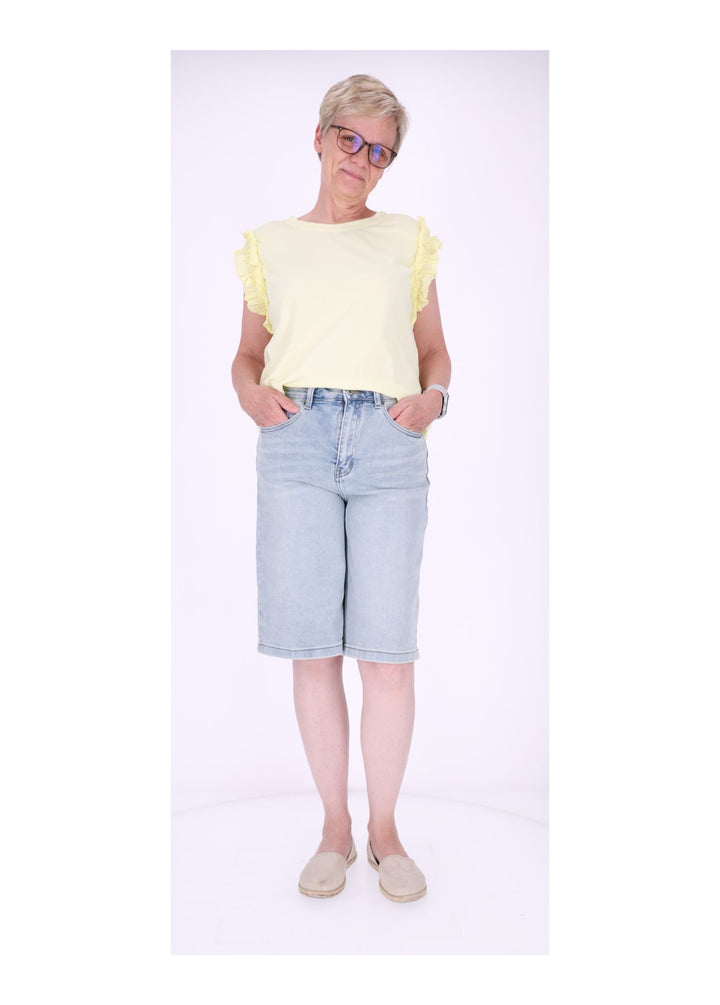 Short Jeans weites bein Capri Länge