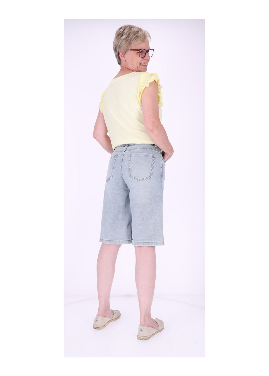 Short Jeans weites bein Capri Länge