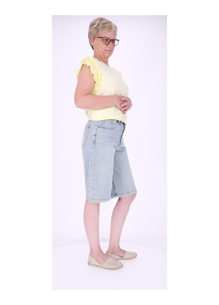 Short Jeans weites bein Capri Länge