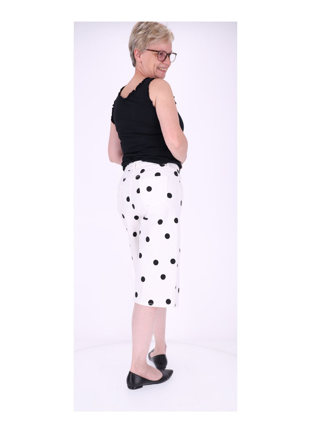 Jeans Short Damen AOP Dots