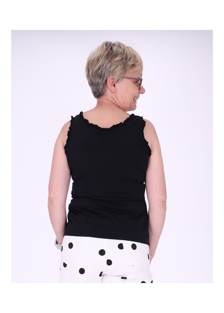 Top Damen breite Träger Rüschen
