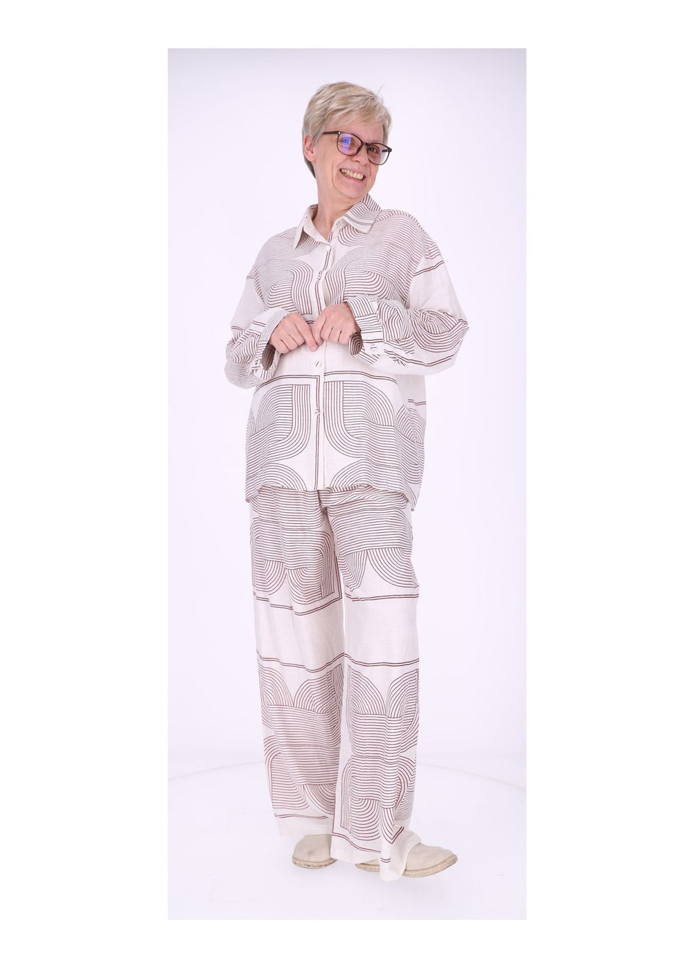 Bluse Damen Leinenmix Langarm Krempelarm
