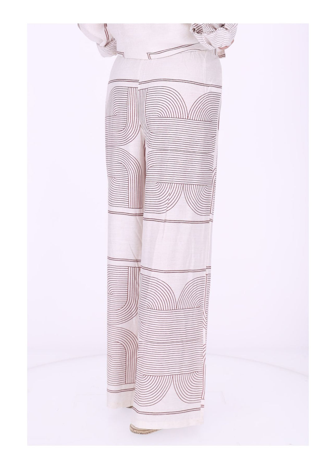Hose Damen Leinenmix AOP