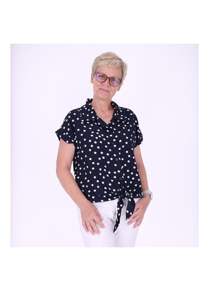 Bluse zum binden AOP Punkte