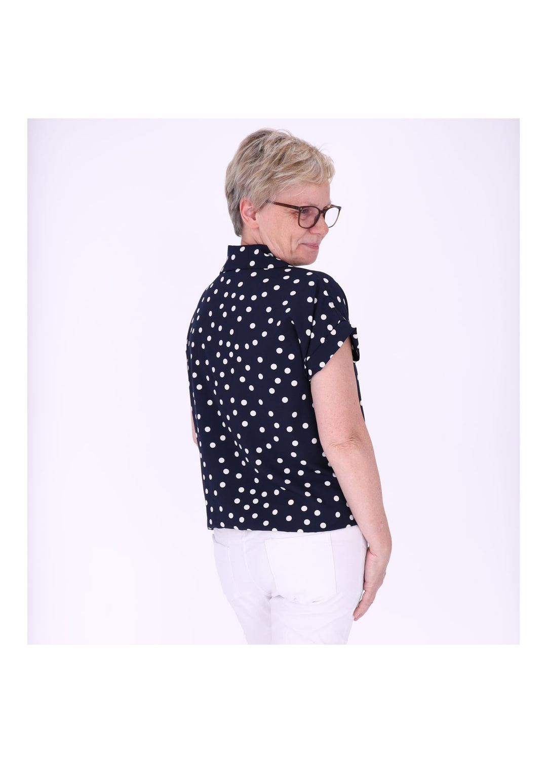 Bluse zum binden AOP Punkte