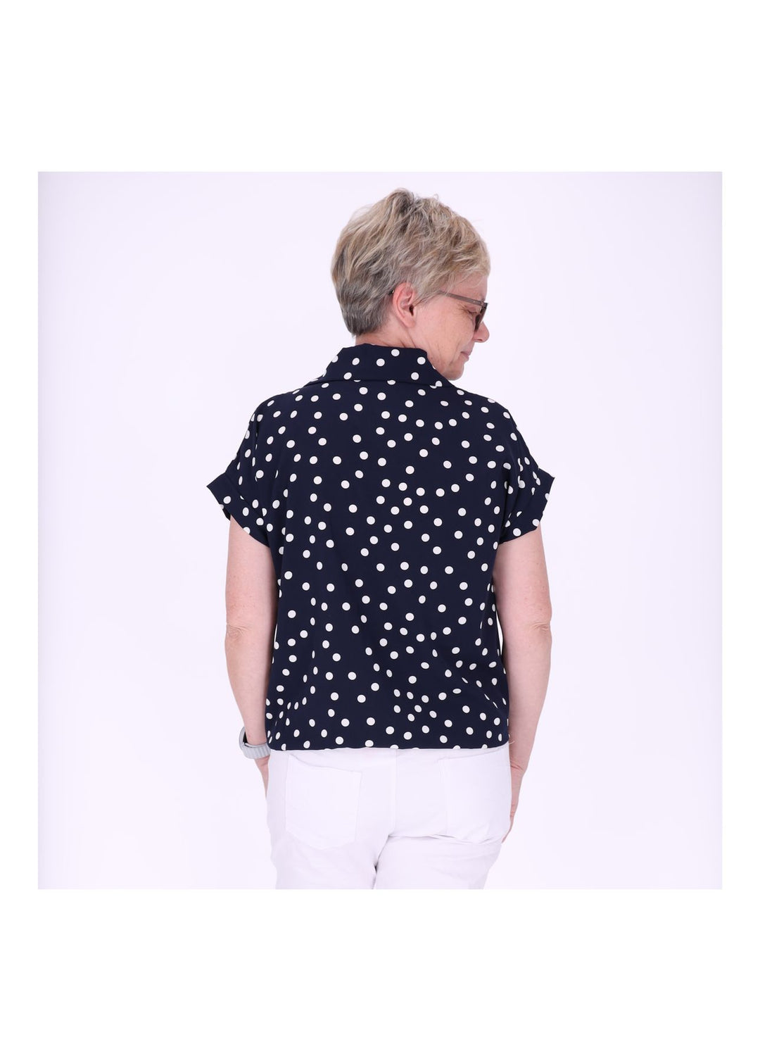 Bluse zum binden AOP Punkte