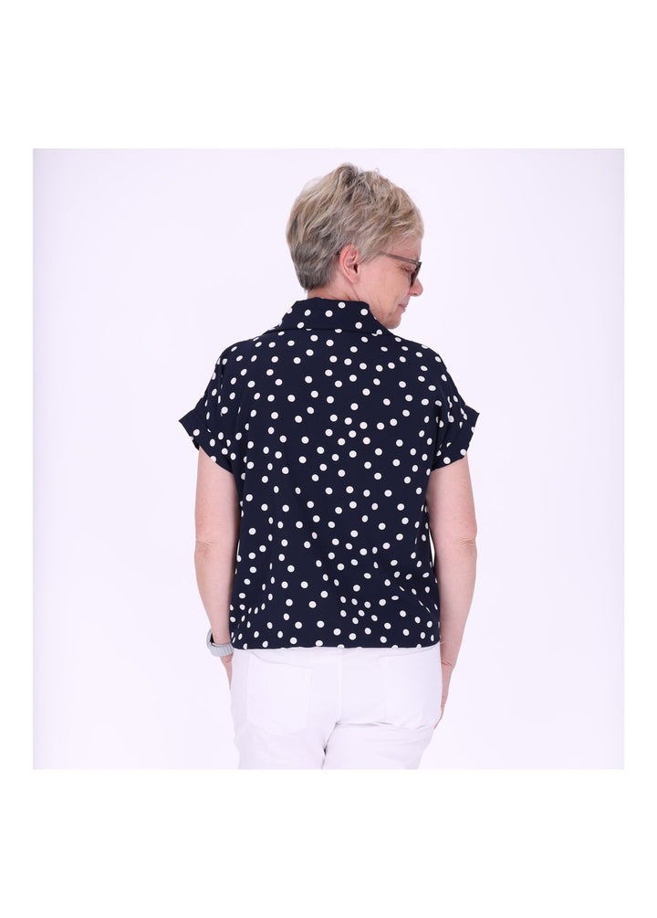 Bluse zum binden AOP Punkte