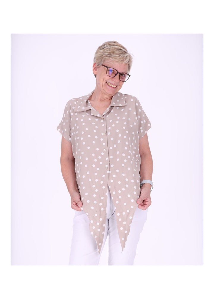 Bluse zum binden AOP Punkte