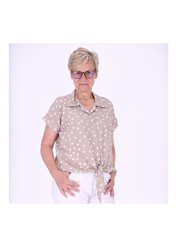 Bluse zum binden AOP Punkte