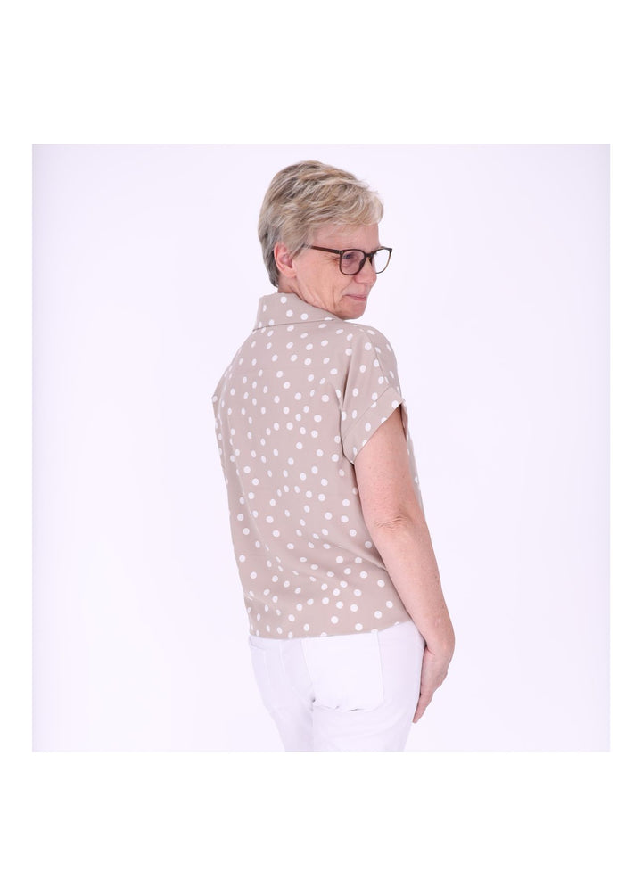 Bluse zum binden AOP Punkte