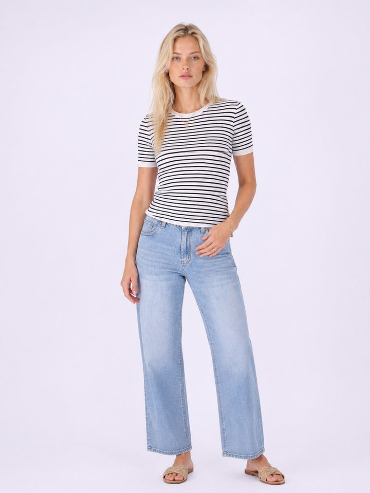 T-Shirt Damen Feinstrick Ringel