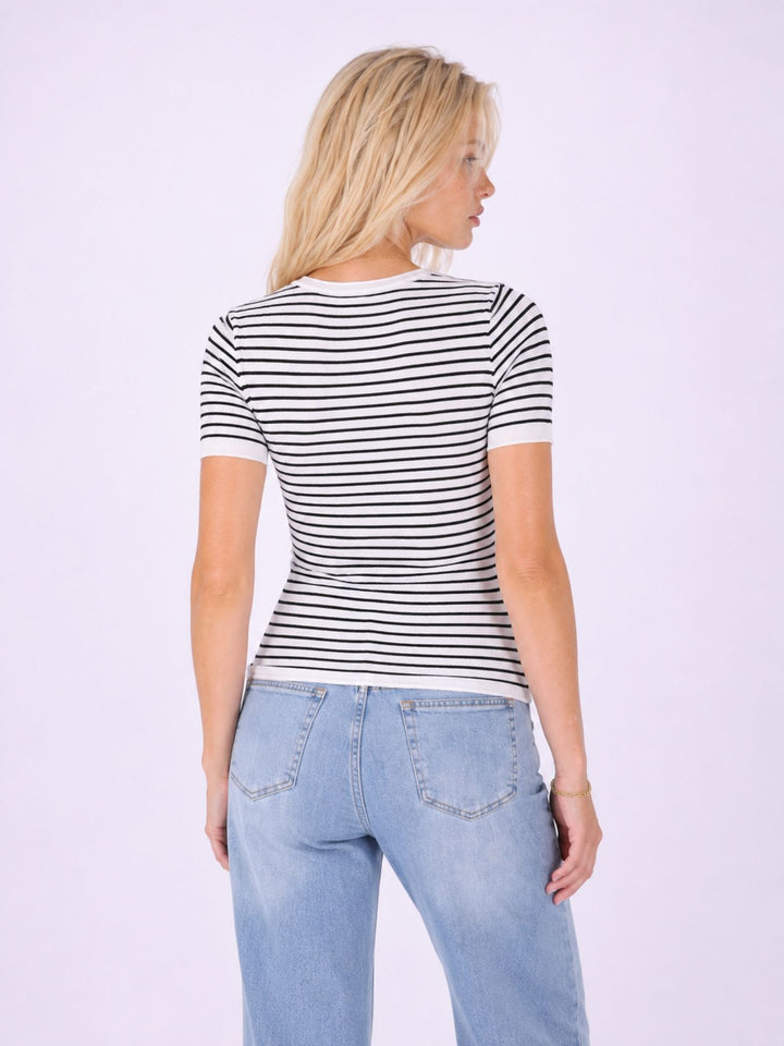 T-Shirt Damen Feinstrick Ringel