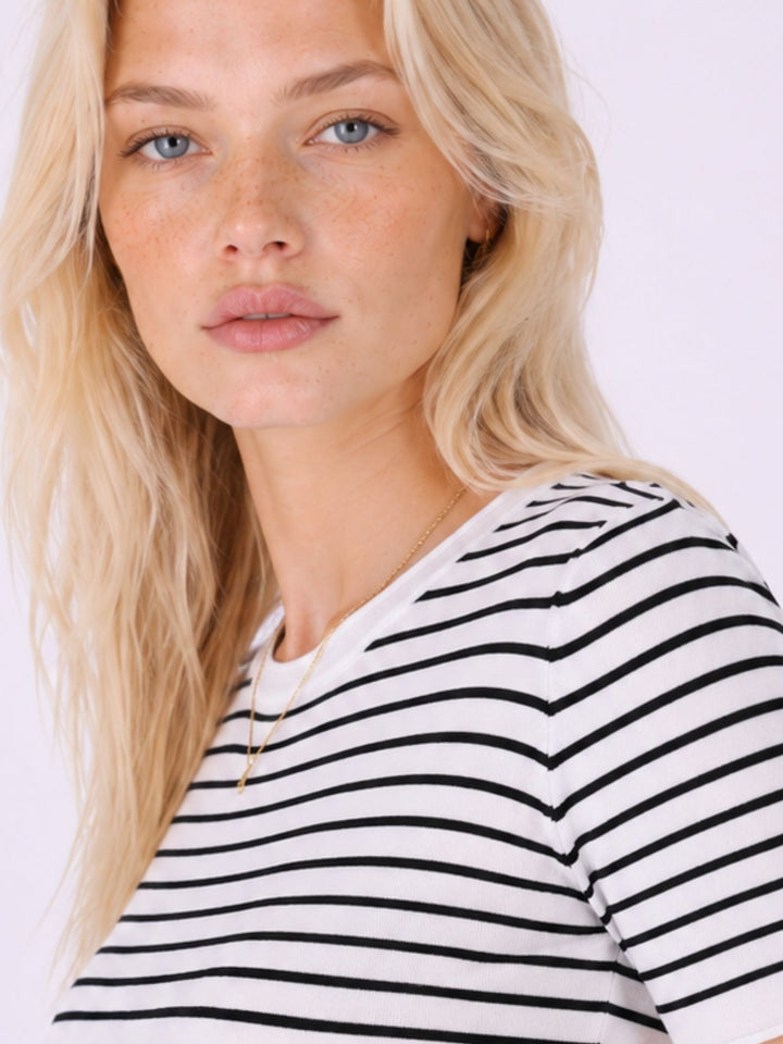 T-Shirt Damen Feinstrick Ringel