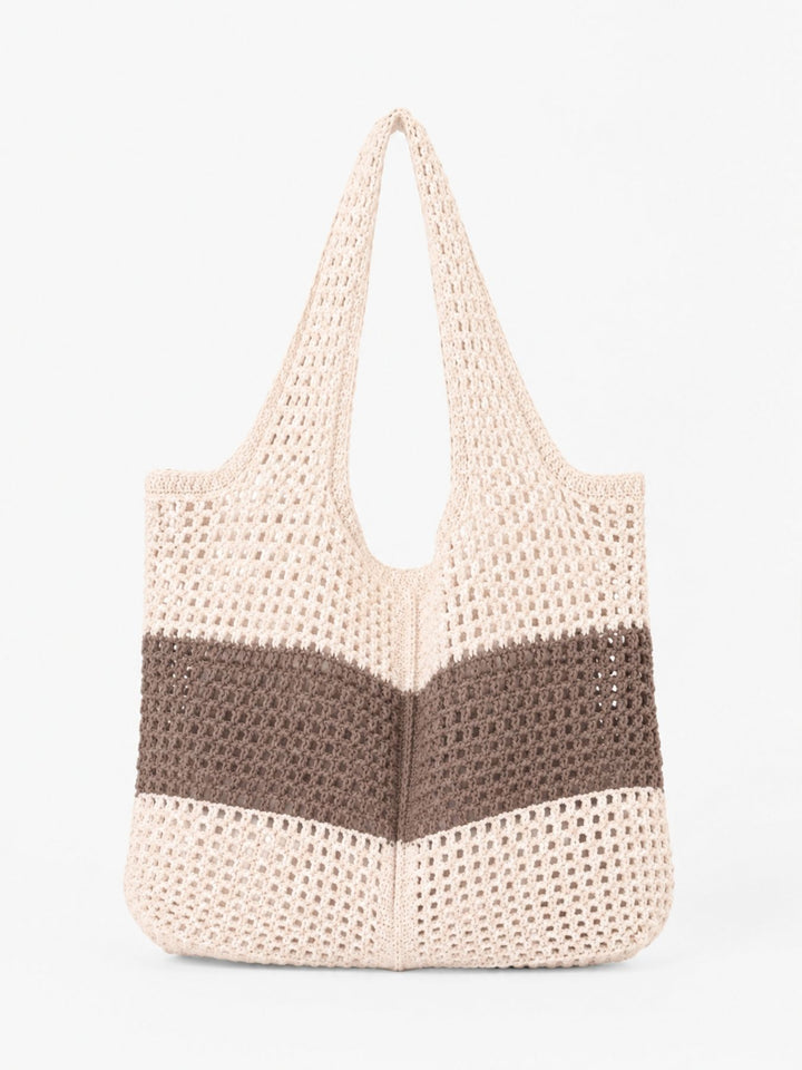 Tasche gehäkelt mehrfarbig Beige