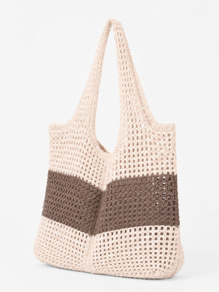 Tasche gehäkelt mehrfarbig Beige