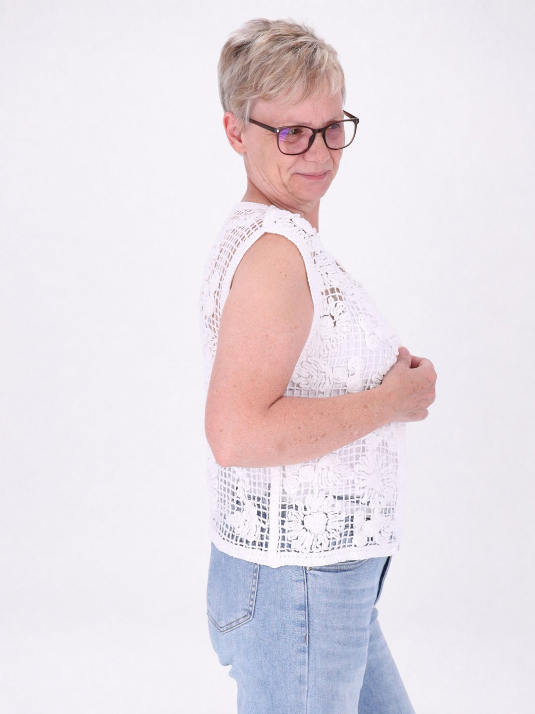 Häkel Weste Damen Knöpfe