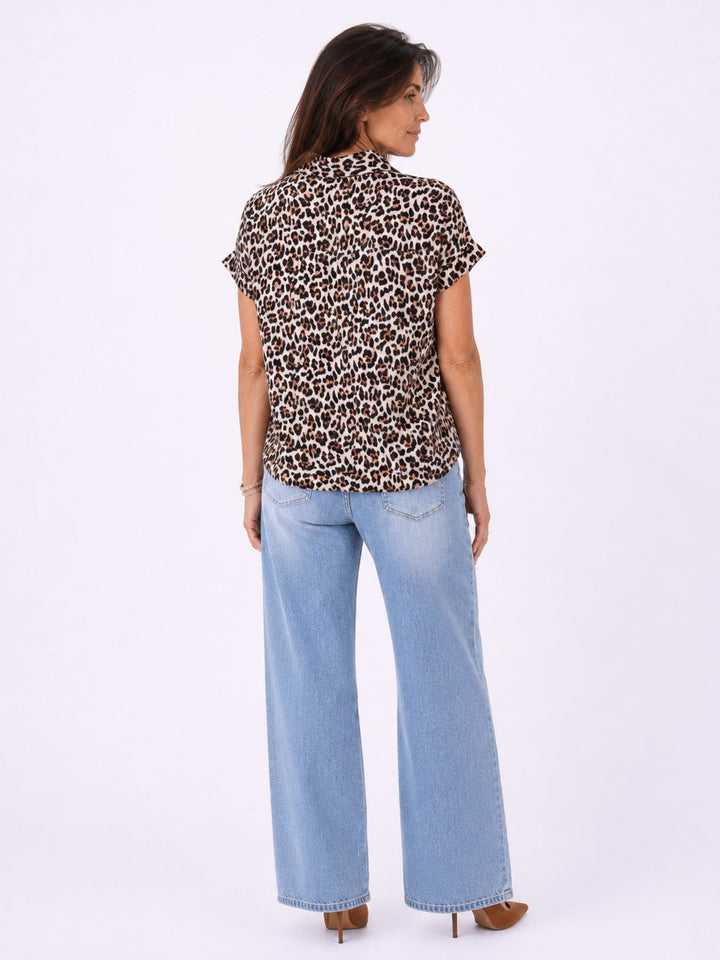 Bluse zum binden AOP Leo