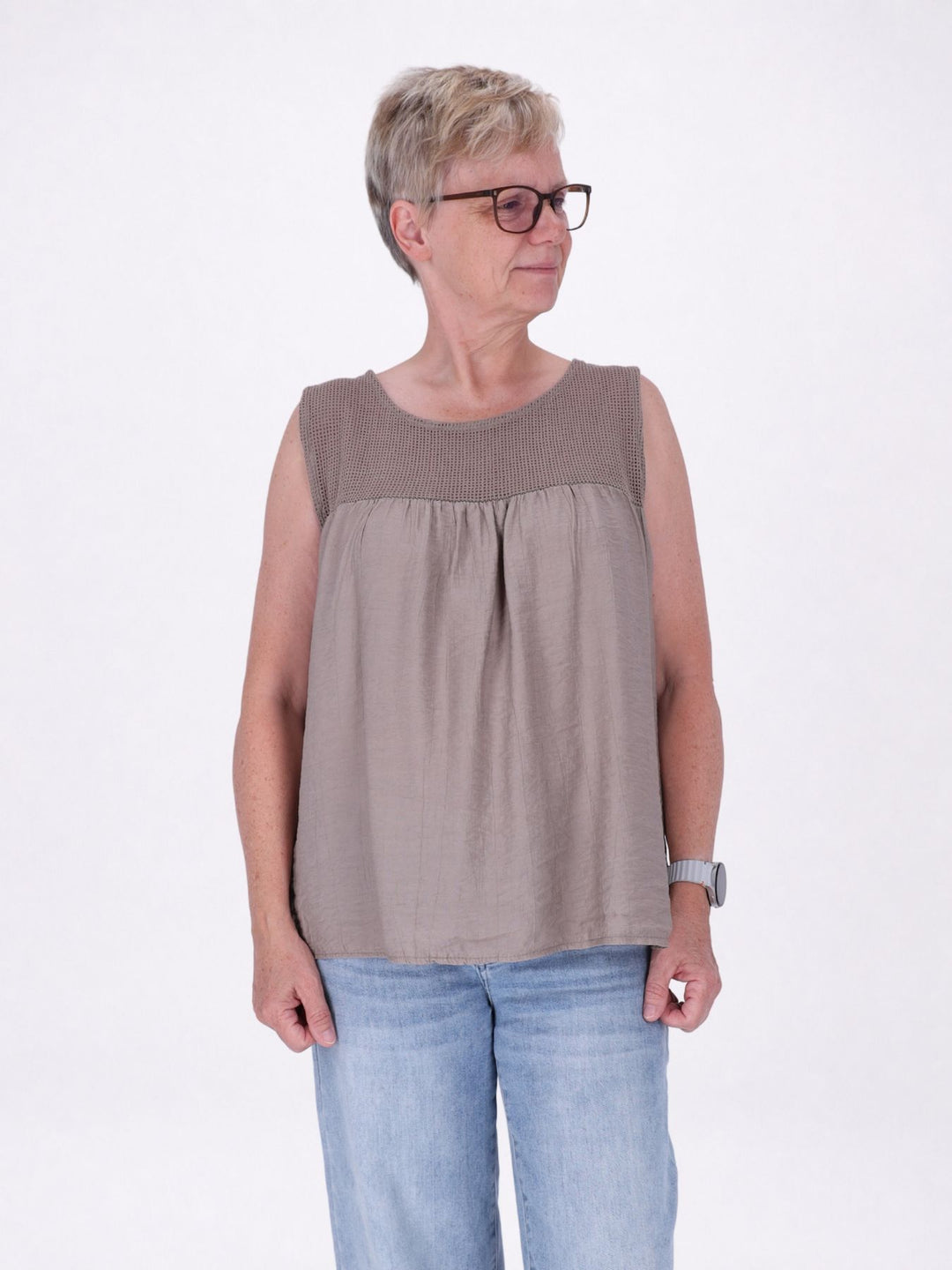 Top Damen Netzteinsatz