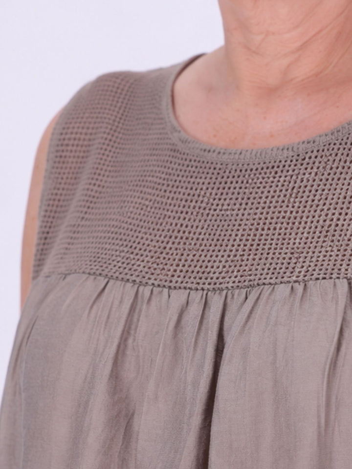 Top Damen Netzteinsatz