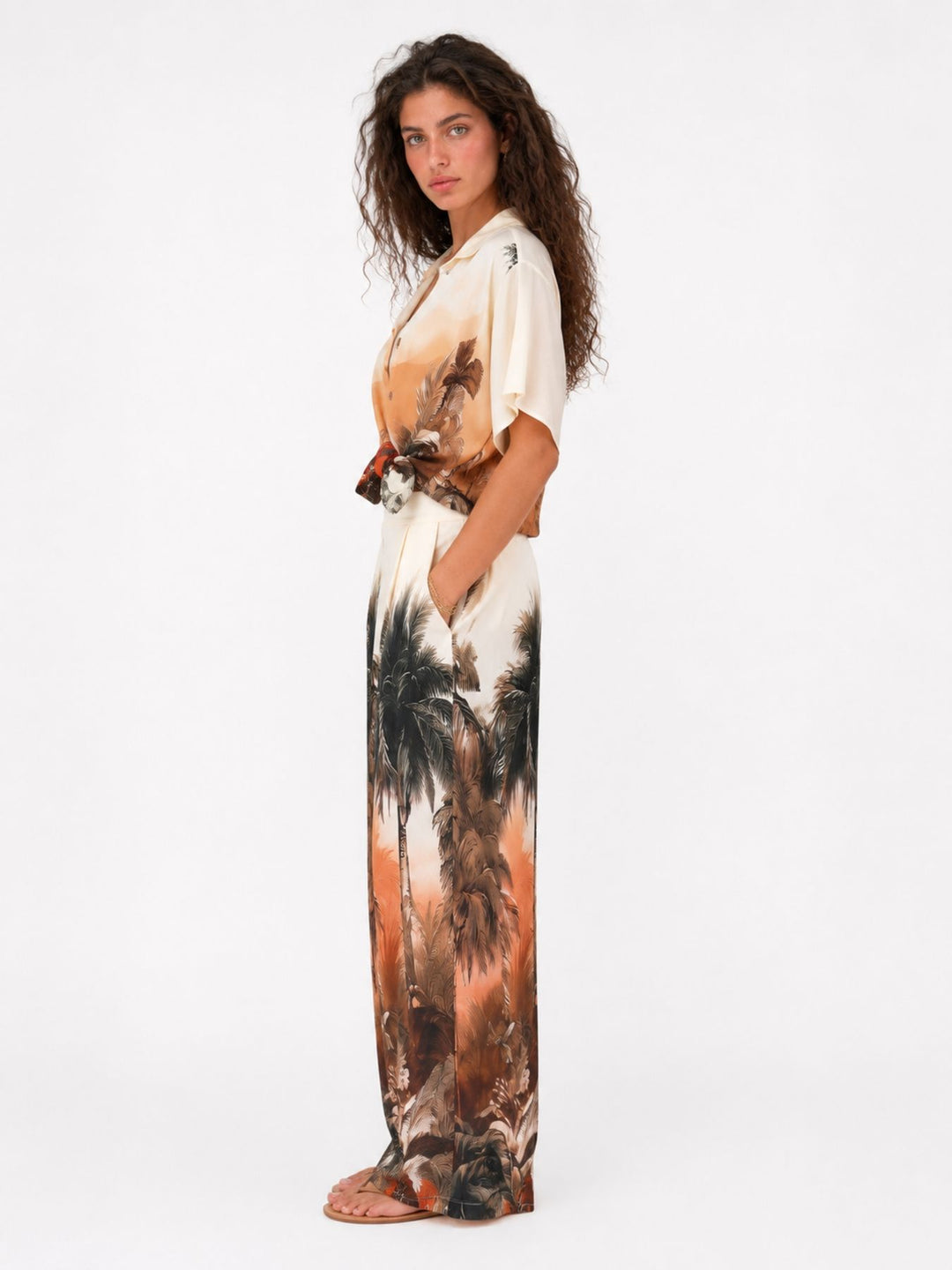 Schlupfhose Damen weites Bein AOP Jungel