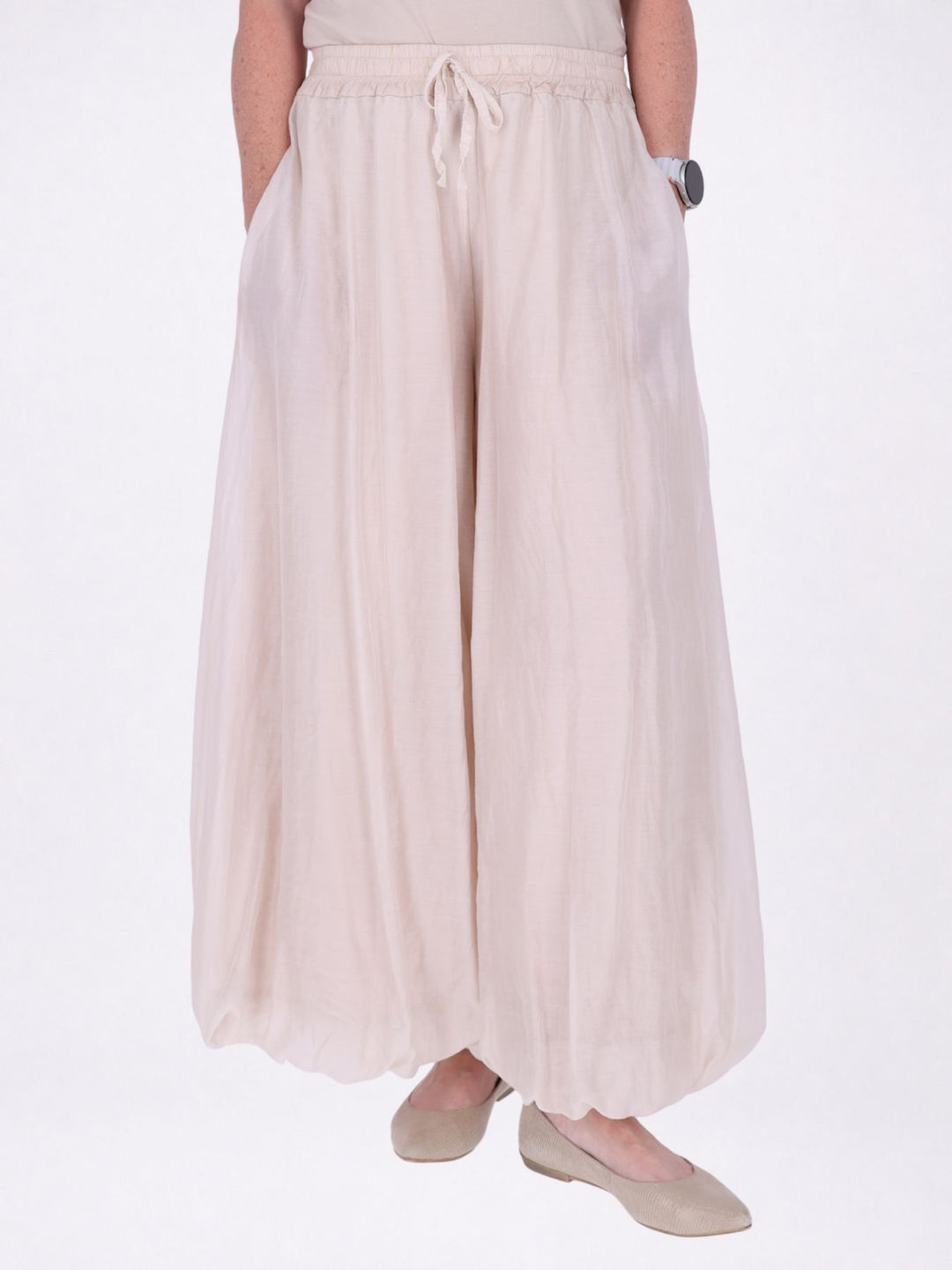 Ballonhose Damen leichte Qualität in Beige