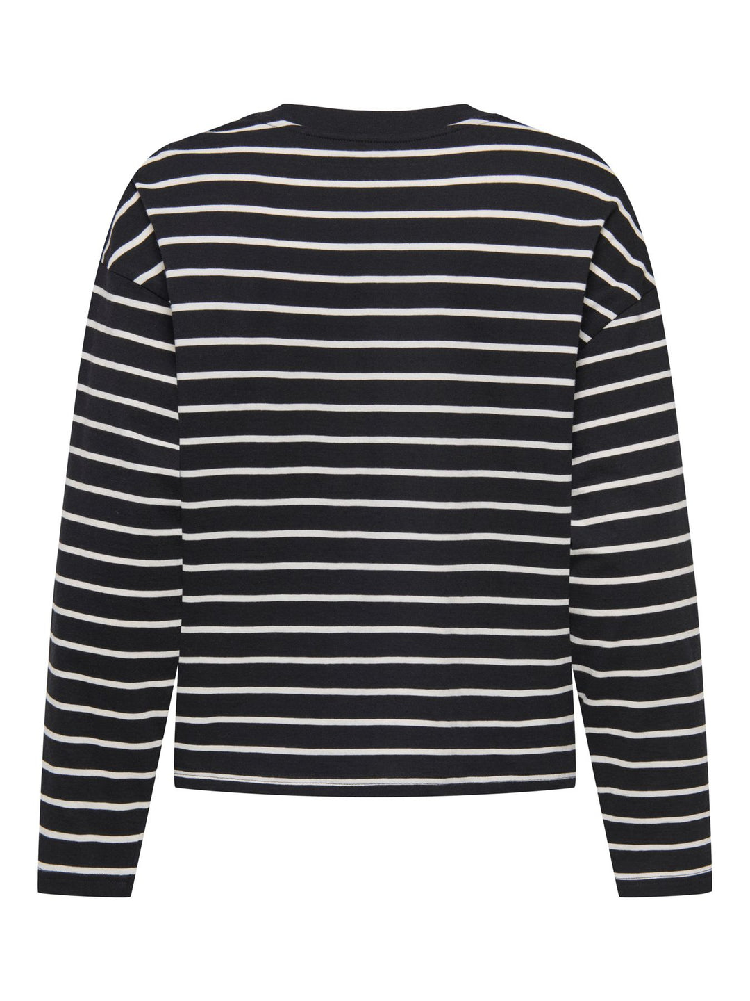 ONLHAPPY L/S O-NECK STRIPE TEE JRS Black/Cloud dancer lena