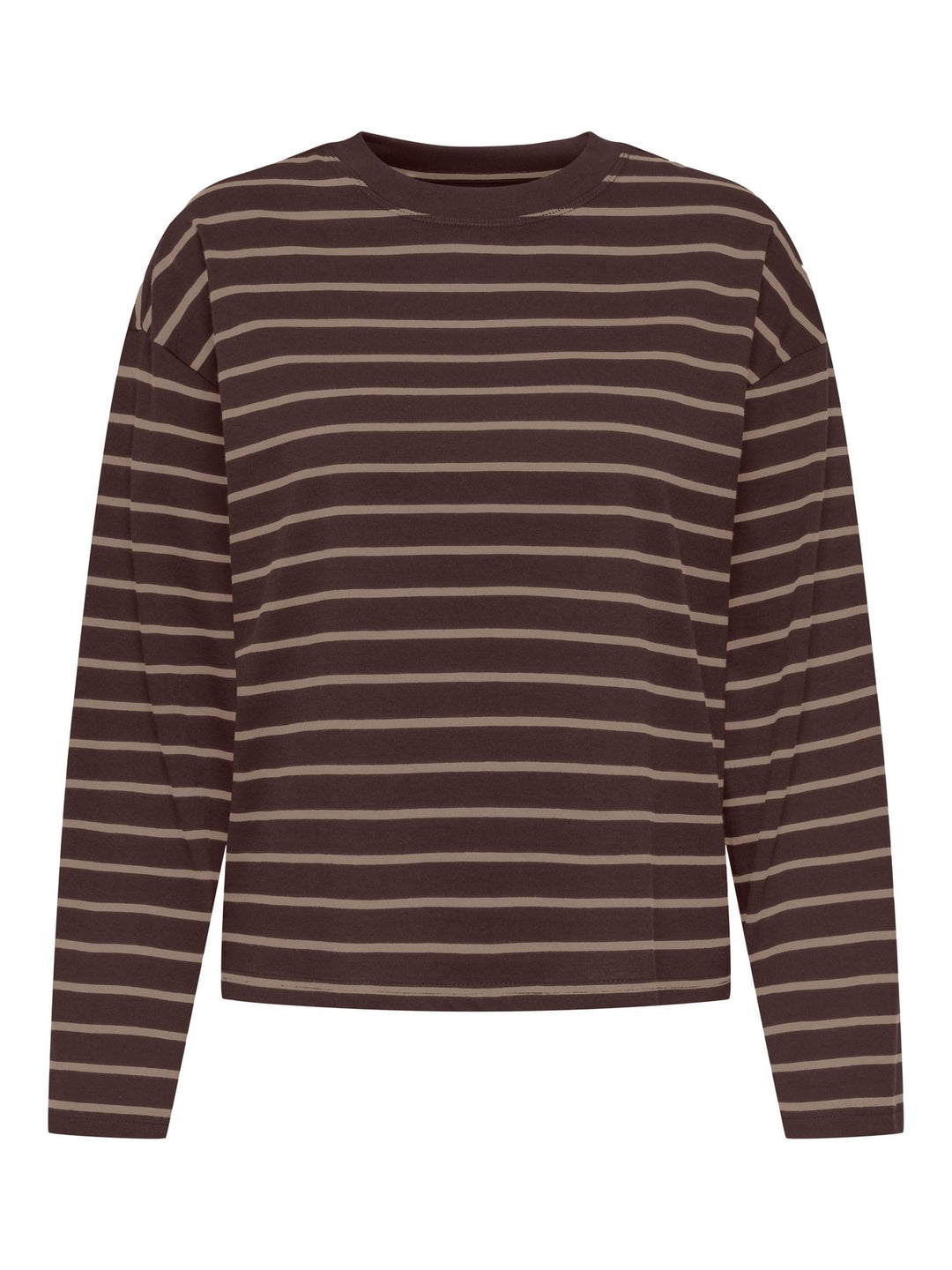 ONLHAPPY L/S O-NECK STRIPE TEE JRS Coffee Bean/Taupe gray lena