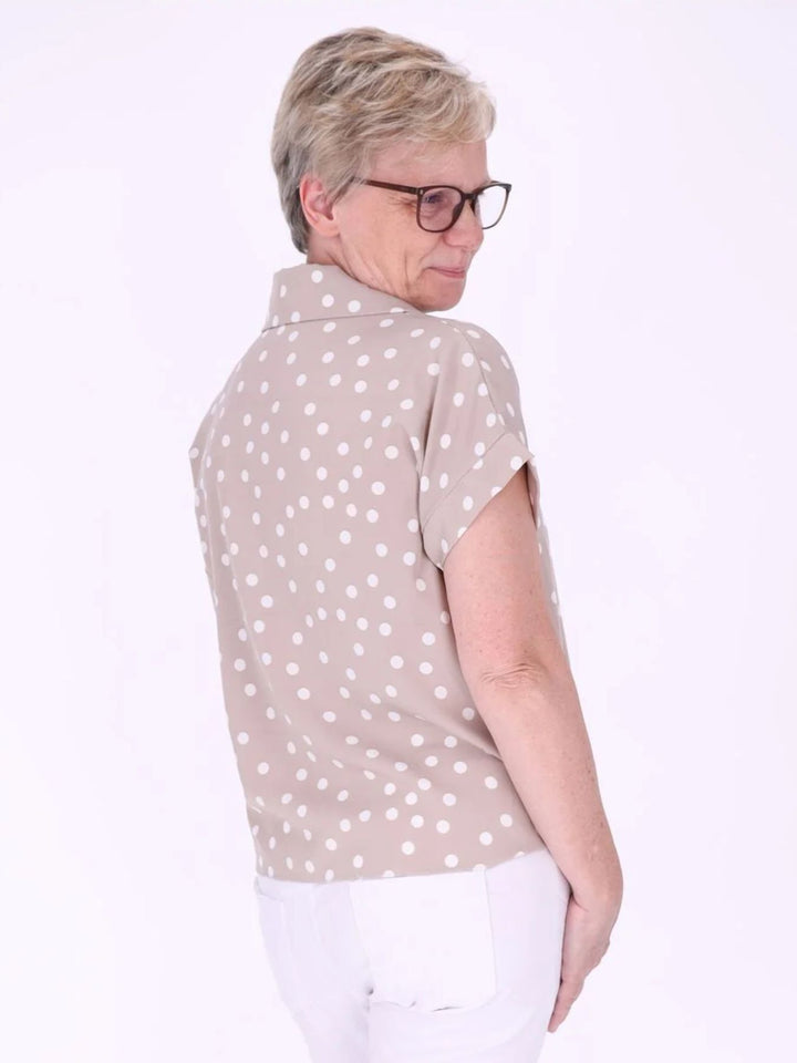 Bluse zum binden AOP Punkte