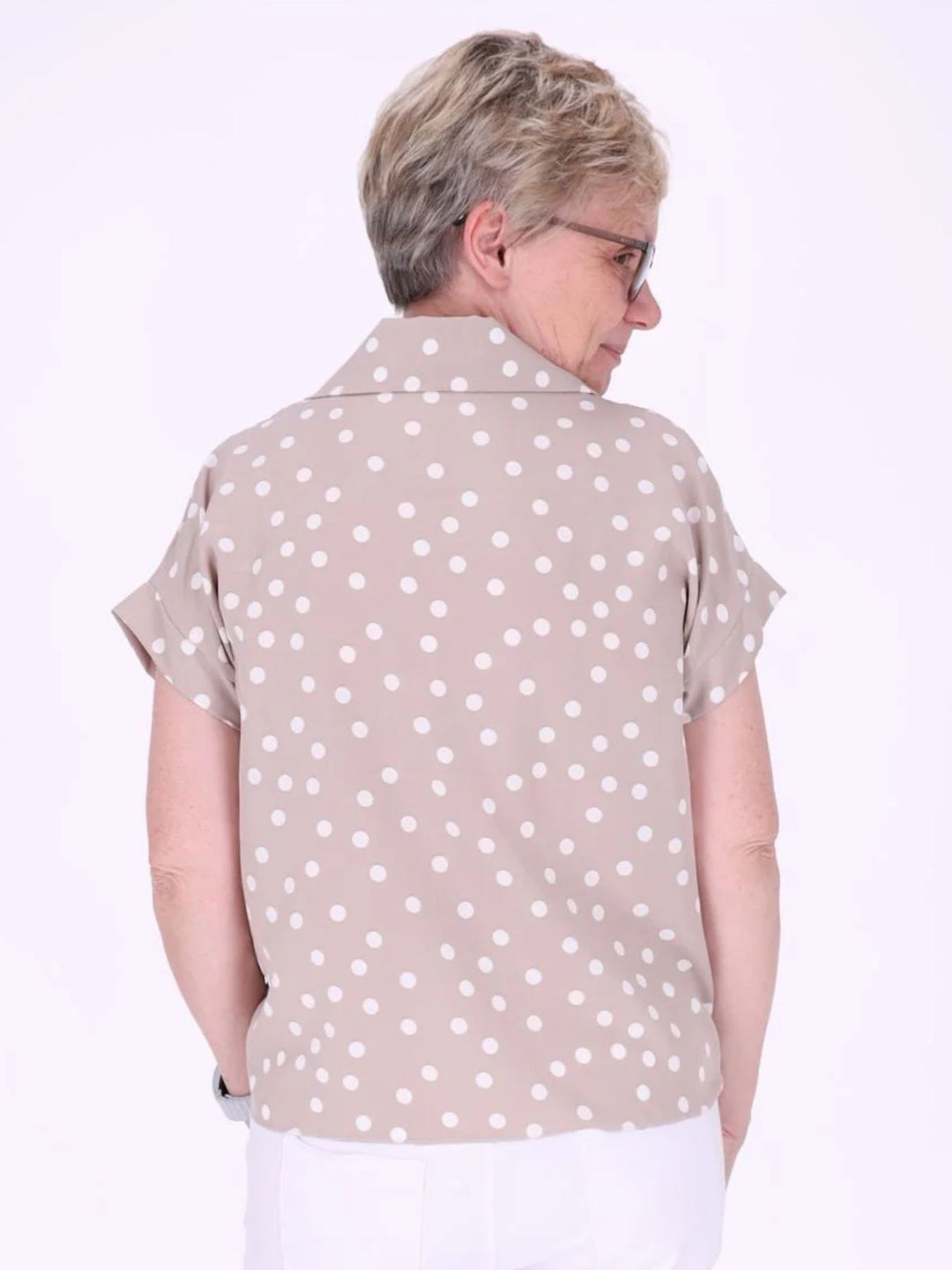 Bluse zum binden AOP Punkte