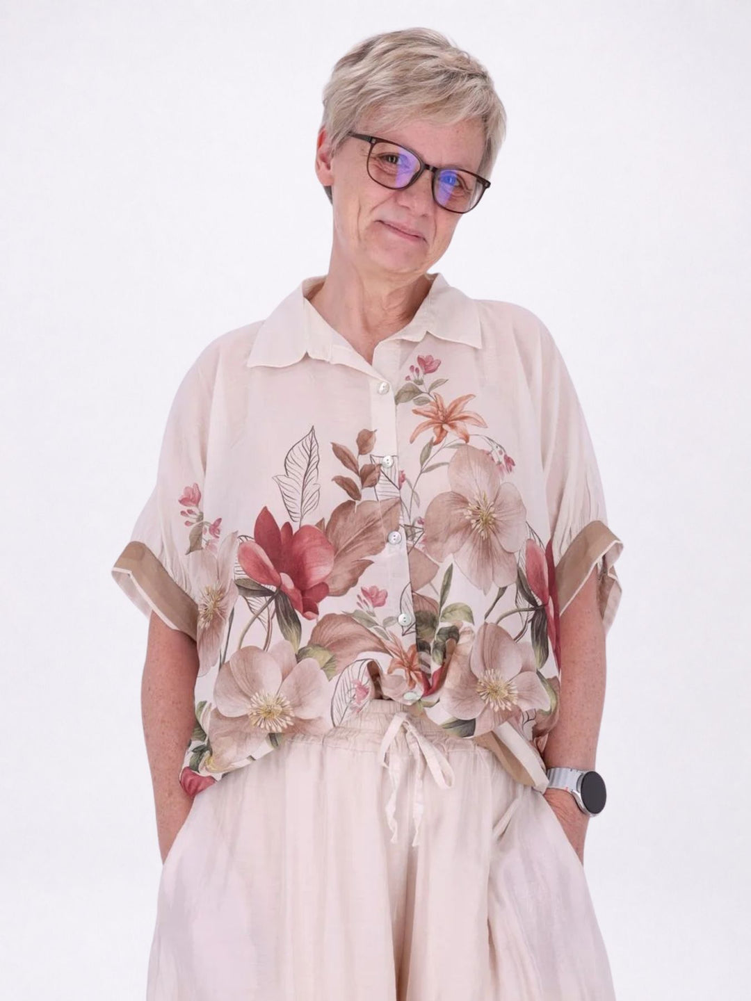 Bluse Damen Baumwolle AOP