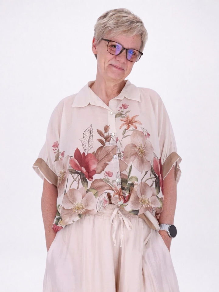 Bluse Damen Baumwolle AOP