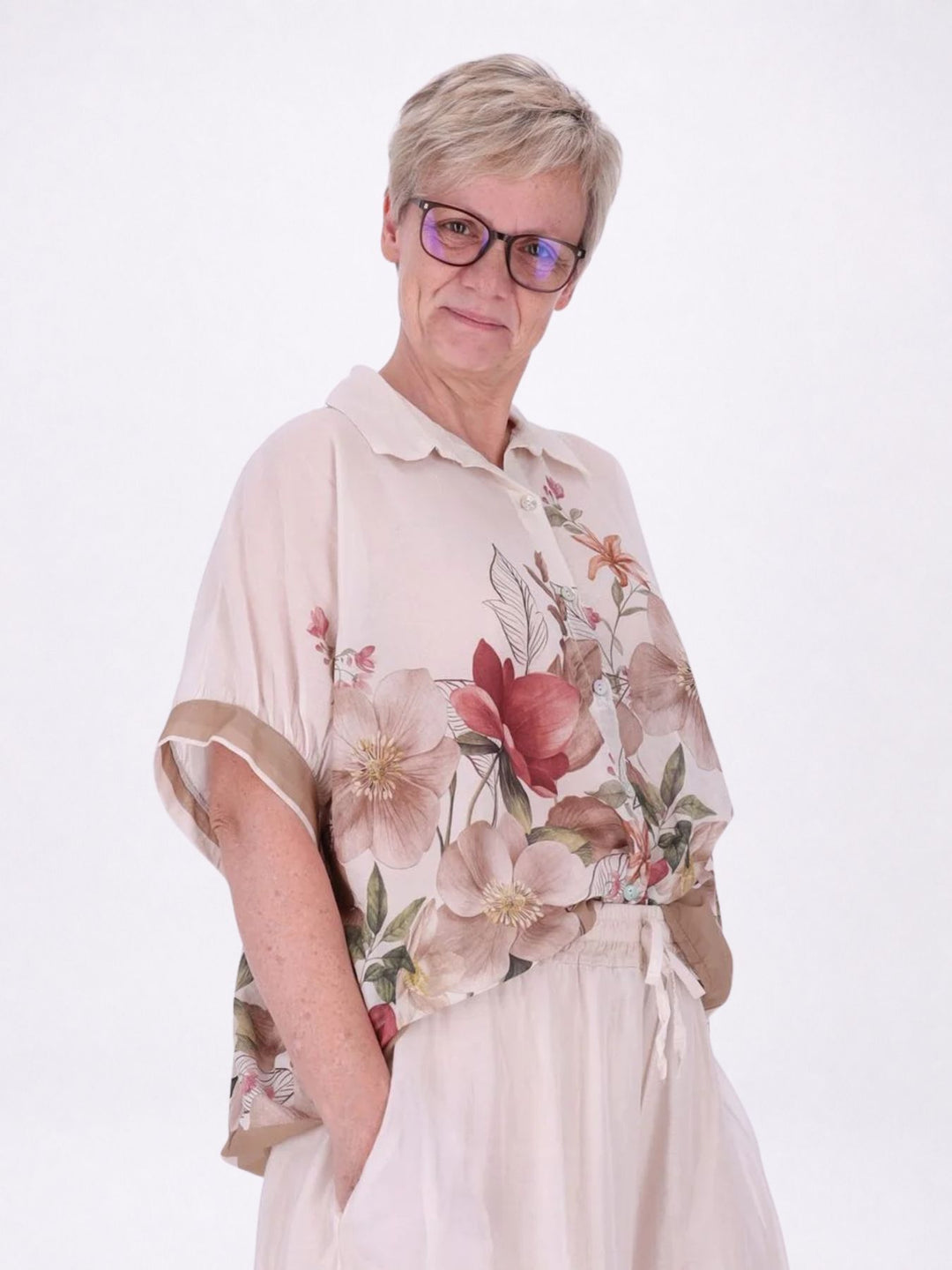 Bluse Damen Baumwolle AOP