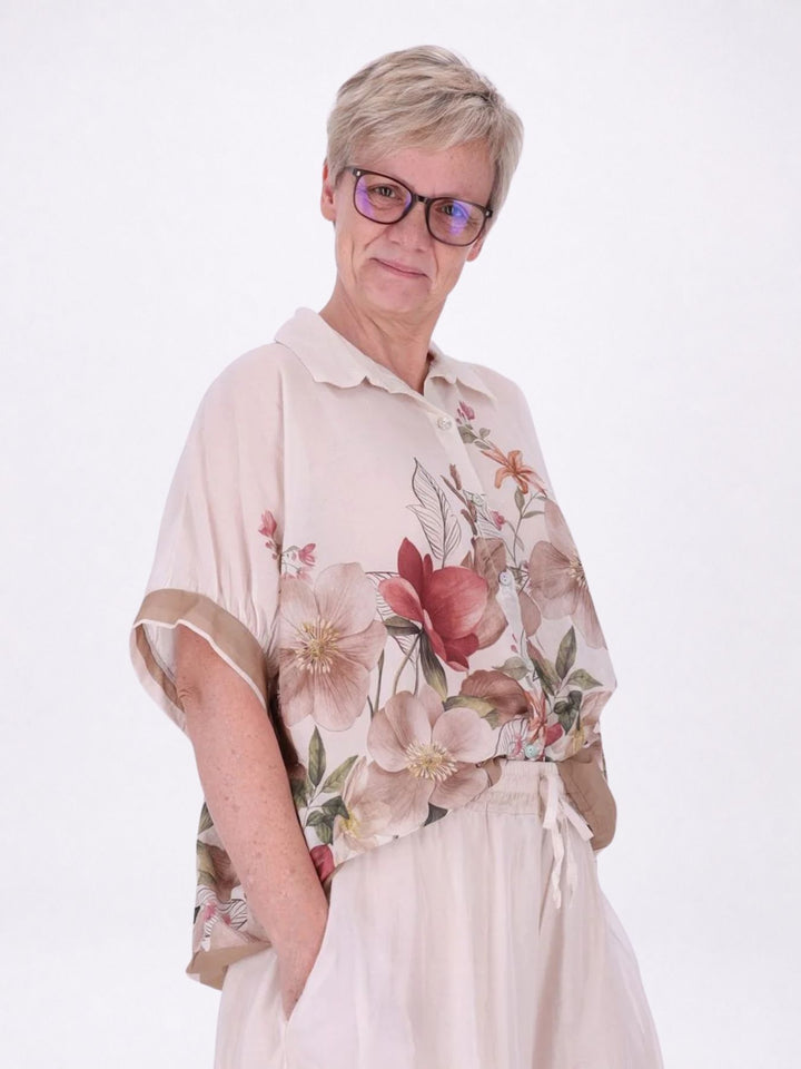 Bluse Damen Baumwolle AOP