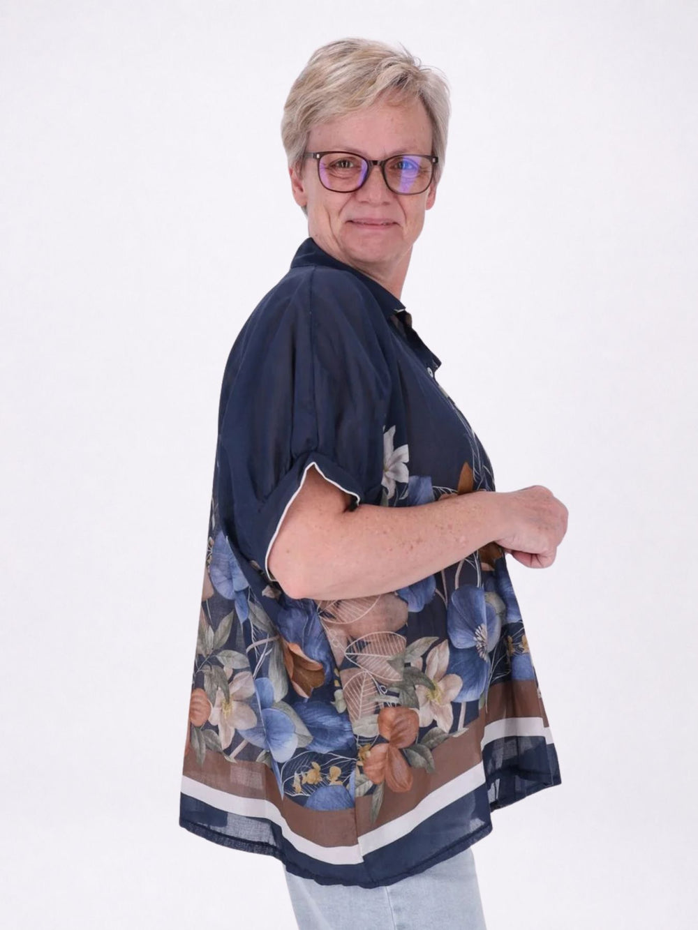Bluse Damen Baumwolle AOP