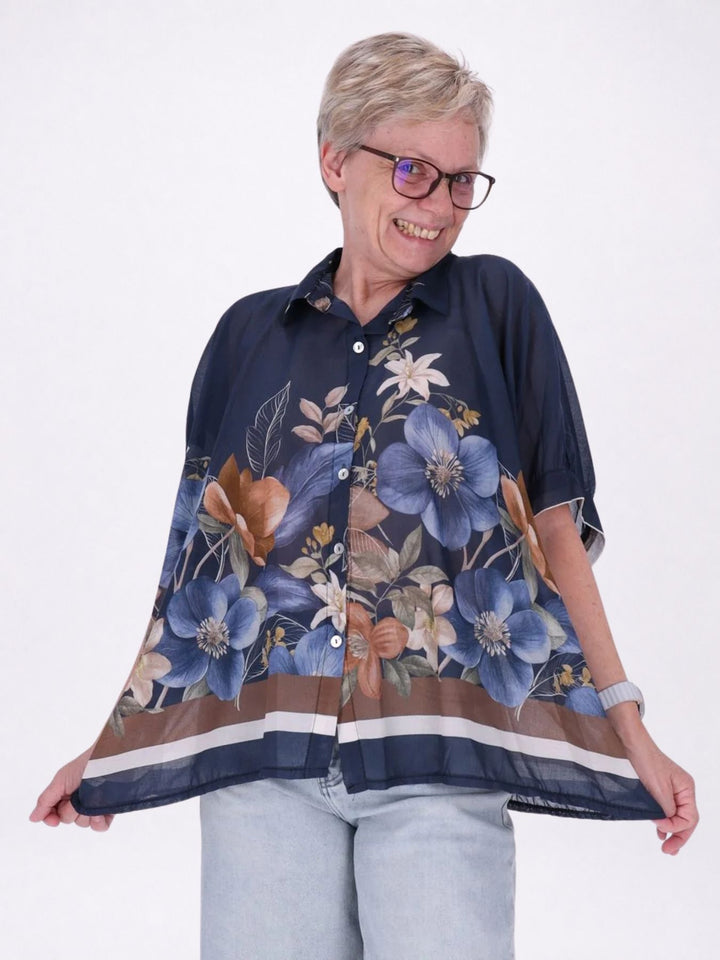Bluse Damen Baumwolle AOP
