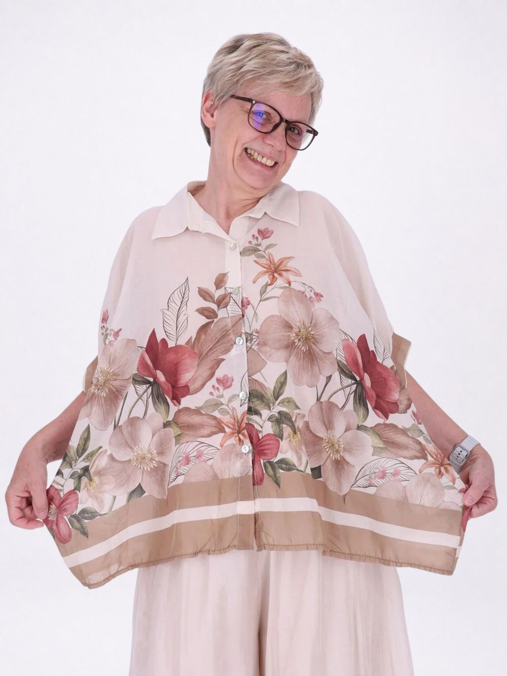 Bluse Damen Baumwolle AOP