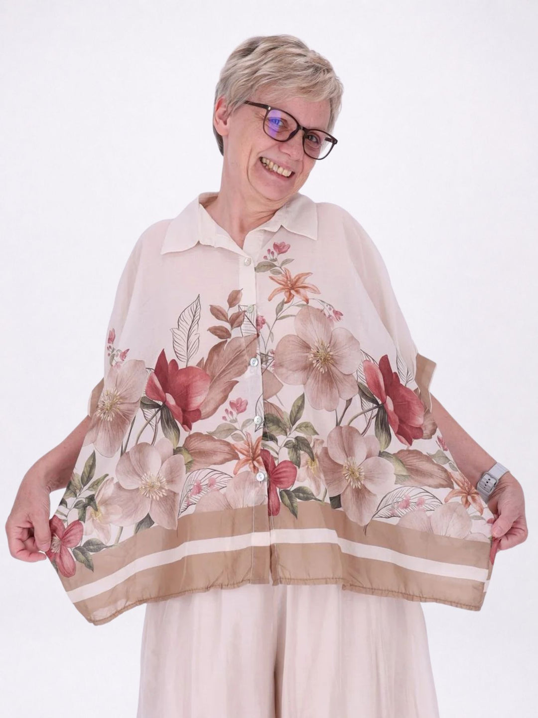 Bluse Damen Baumwolle AOP